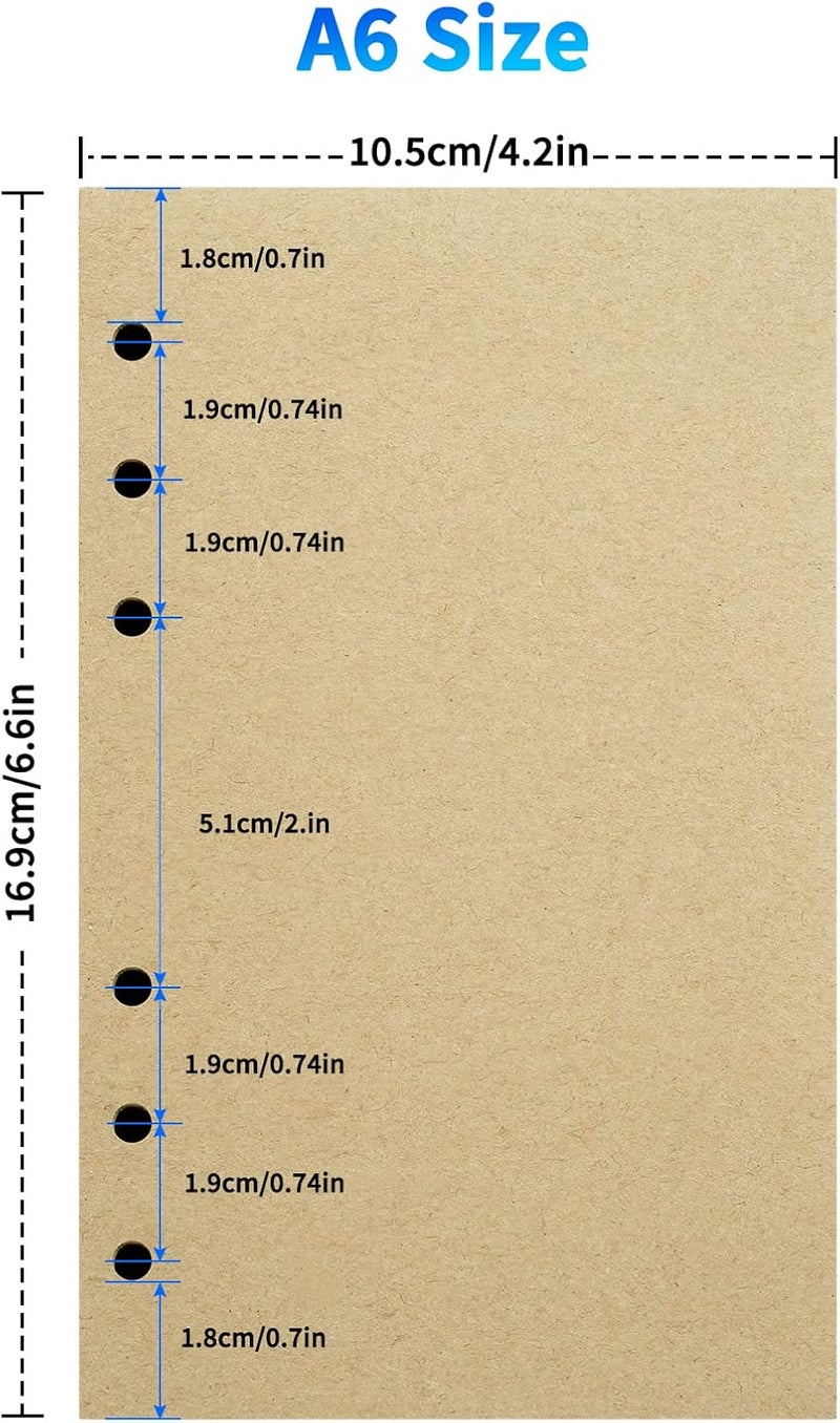 Tofun A6 Blank Vintage Refillable Paper, Retro A6 Binder Refills Paper for 6-Ring Binders Planner Traveller Journal Notebook Dairy, Blank Filler Paper, 80 Sheets 160 Pages, Blank - Image 2